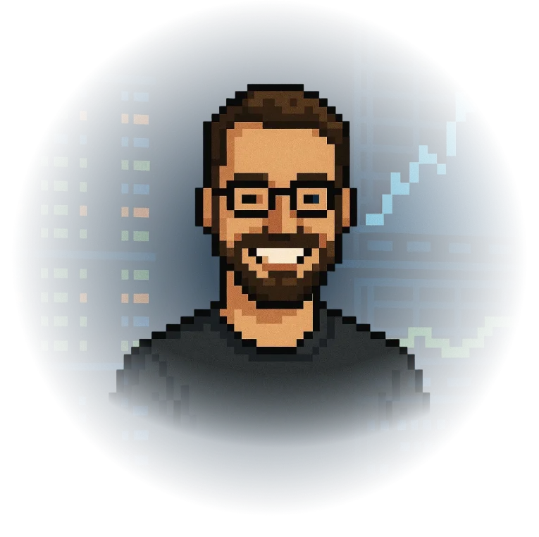 Jakub, Senior Quantitative Researcher at Wincent, as a pixel-art portrait