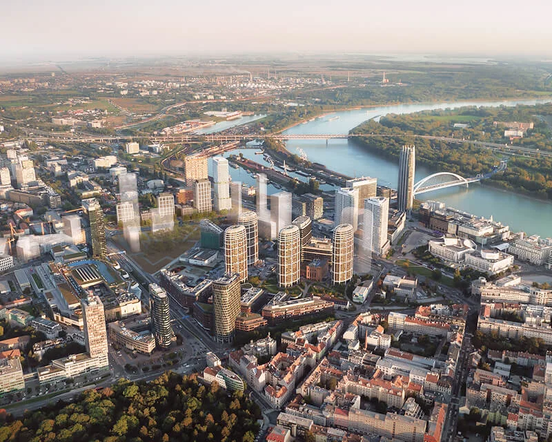 Aerial view of Bratislava, Slovakia