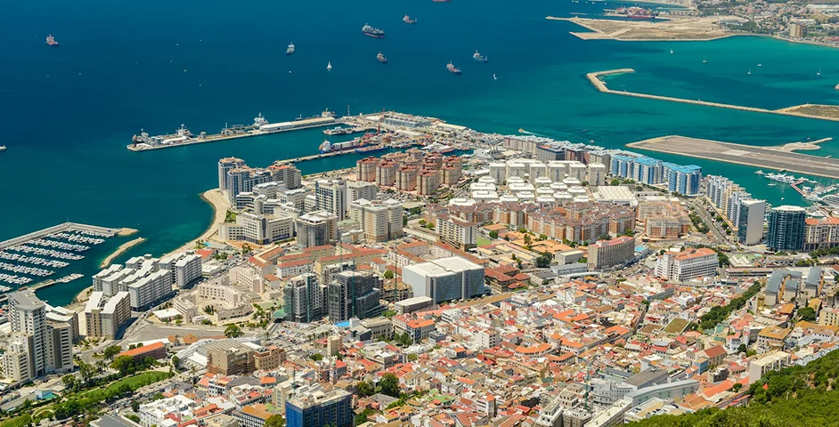 Aerial view of Gibraltar